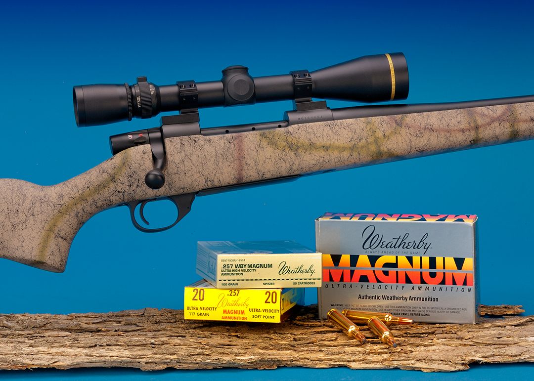 Trzoniec loved the .257 Weatherby, so he decided to order a Vanguard rifle through the Weatherby Custom Shop with a special stock and other additional items. A Leupold Vari-X III 3.5-10 40mm scope was used for testing and hunting.